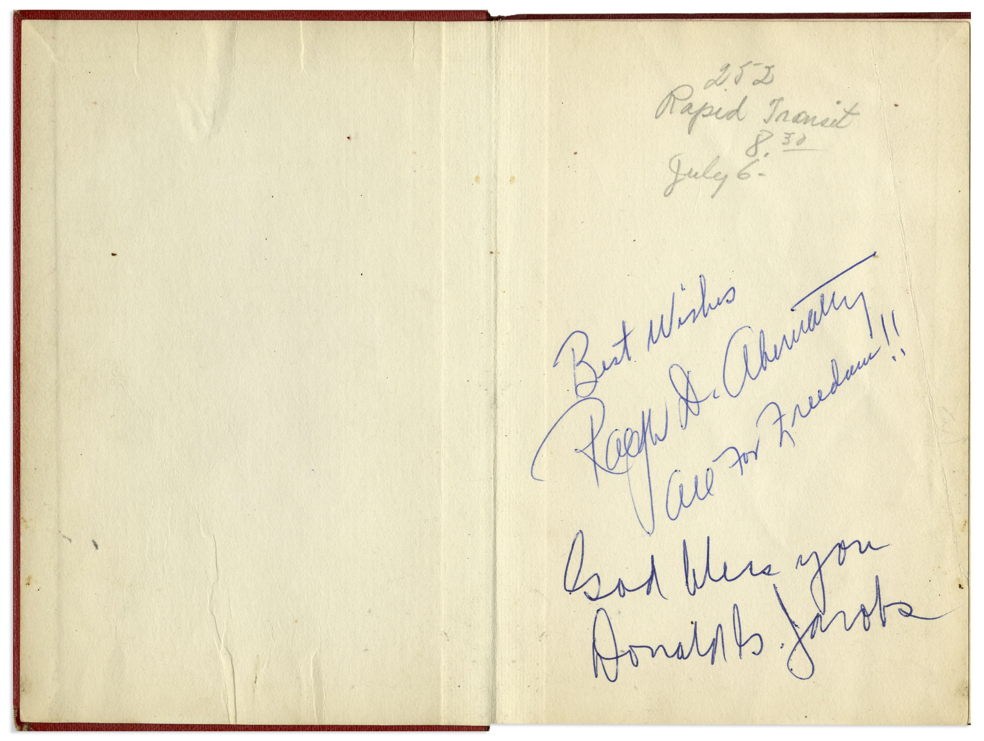 Lot Detail - Martin Luther King Jr. Signed Book 